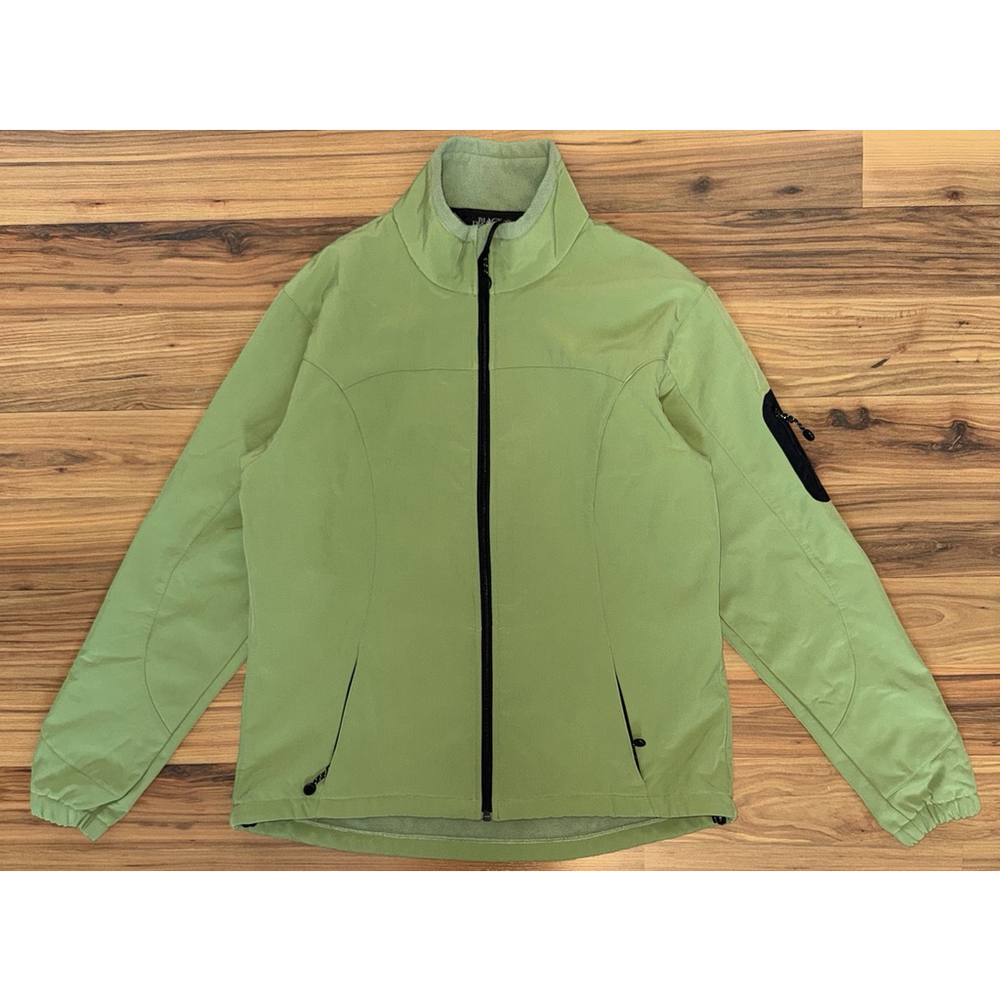 Black Diamond Soft Shell Jacket Womens L Green Fleece Lined Hiking Gorpcore